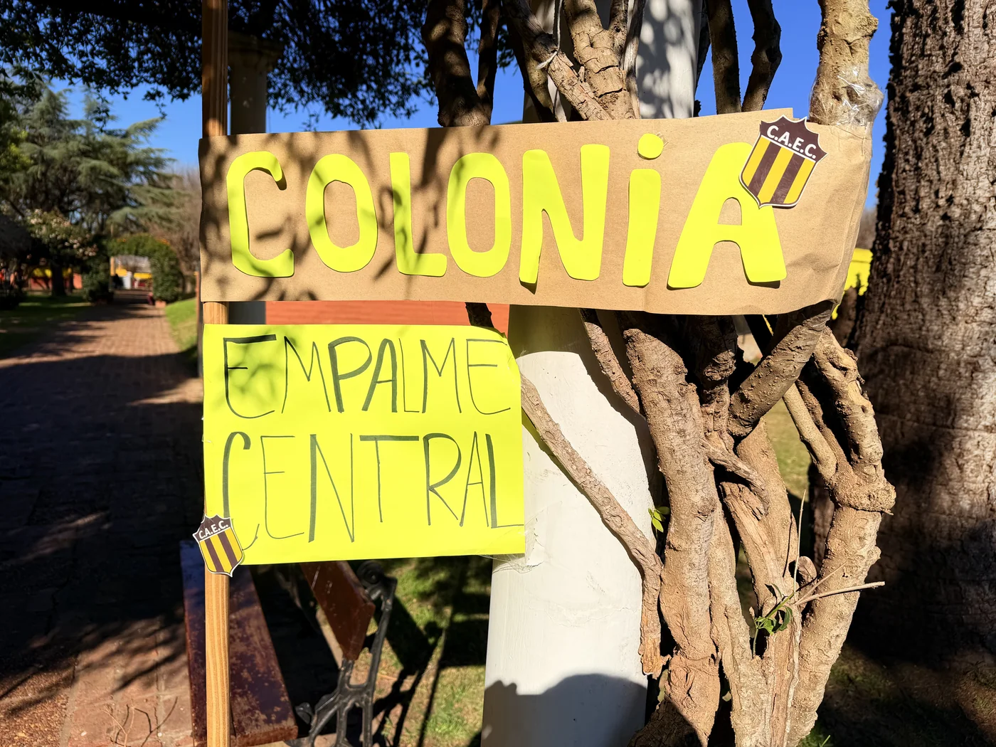 Cartel de la colonia de Empalme Central